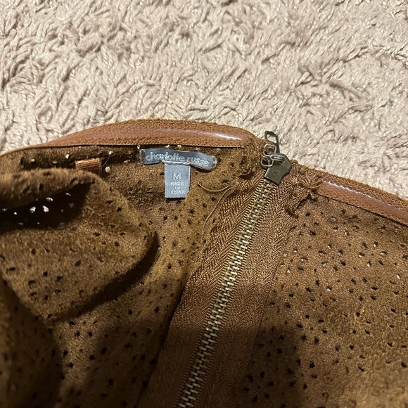 Brown Patterned Strapless Top - Picture 5 of 5